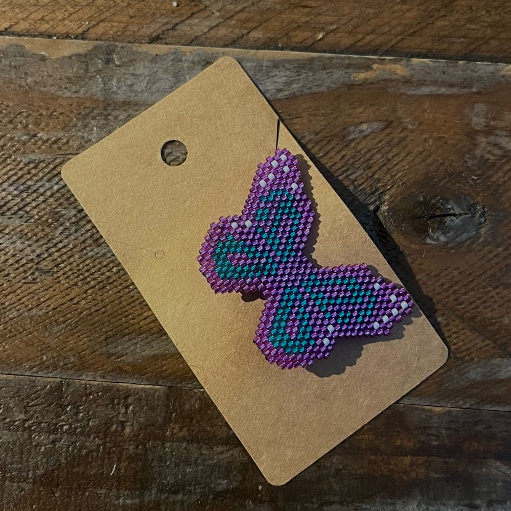 Butterfly purple. Miyuki Brooch